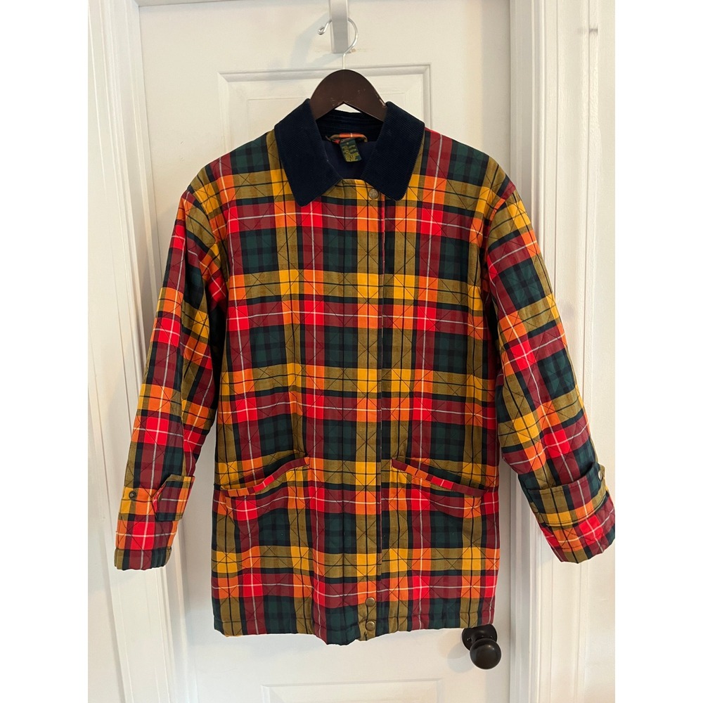 Vintage Charter Club Plaid Barn Coat Jacket